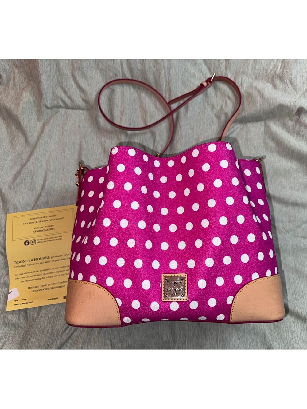 Dooney Bourke Polka Dot Cameron Satchel Pink Limited Edition Crossbody EUC